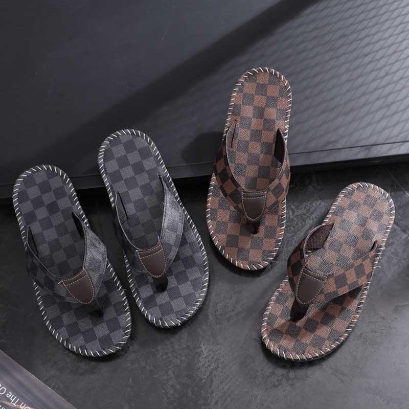 Size40-44 Summer Men Sandals Comfortable Non-slip Lightweight Beach Slippers Casual Outdoor Cross Slippers Alphabet Drag Flip Flops