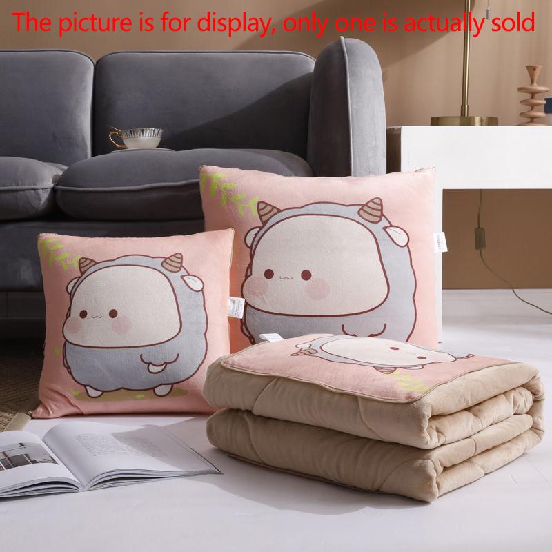 Winter Dual-purpose Pillow Coral Velvet Pillow Variable Quilt Home Sofa Pillow Car Warmth Artifact