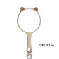 Wooden Cute Women Hand-held Makeup Mirror Portable HD Travel Long Handle Various Animal Shape