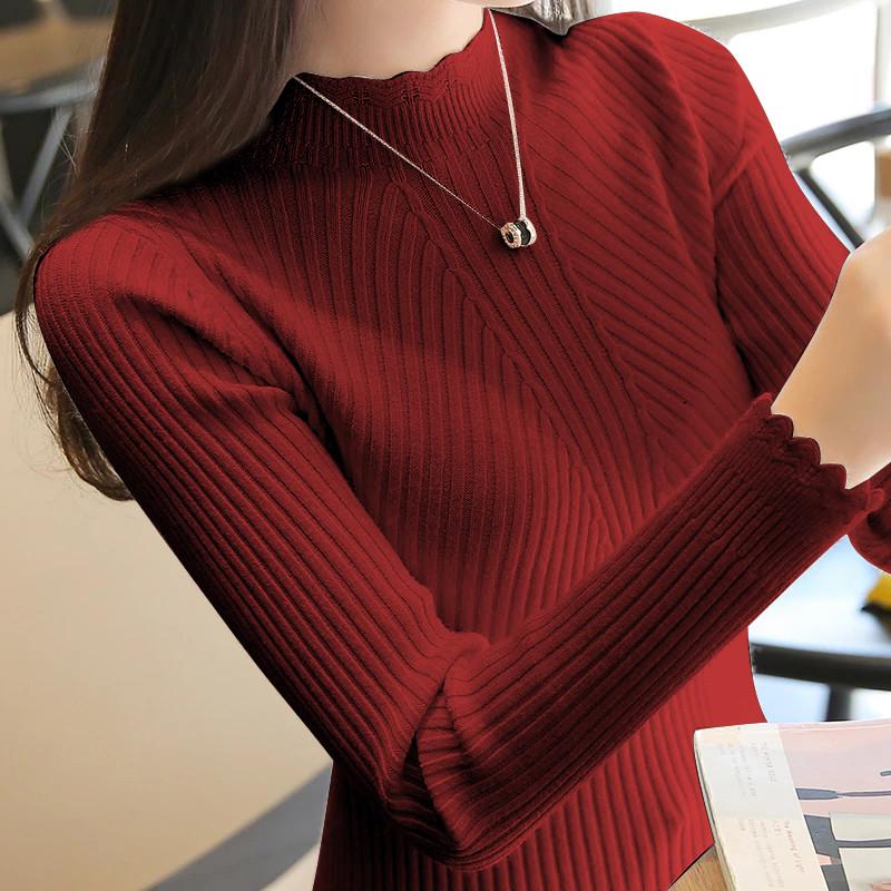 Plus Velvet Thick Sweater Autumn and Winter Sweater Female Long-sleeved Large Size Warm High Collar