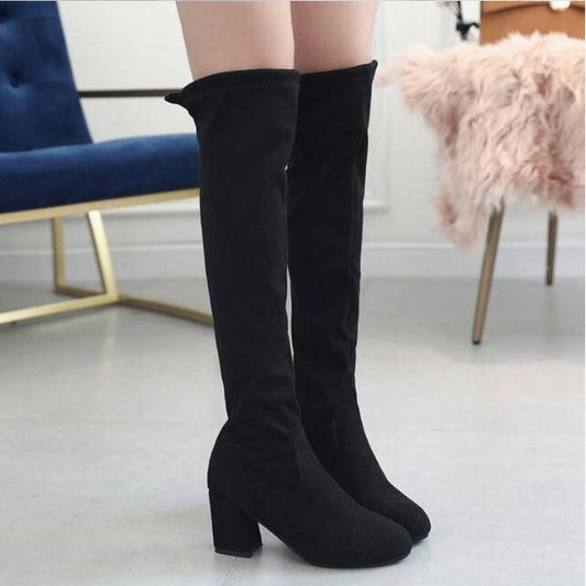 Slim Boots Sexy Over The Knee High Suede Women Snow Boots Women's Fashion Winter Thigh High Boots