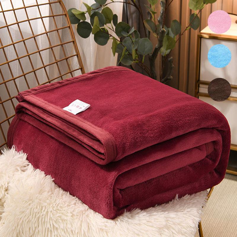 Anti-static Coral Fleece Blanket Warmth Thick Blanket Blanket Double-sided Fleece Bed Sheet Napping Air Conditioning Blanket