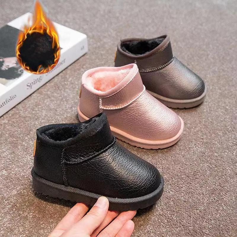 Children's Snow Boots Waterproof Non-slip Winter Cotton Shoes Plus Velvet Thickening Boys and Girls Cotton Boots