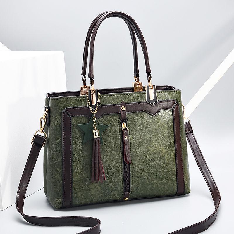 European and American Shoulder Handbag Trendy wild Patent leather bag Genuine Leather Woman bag