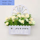 Simulation Rose Silk Flower Set Basket Plastic Fence Living Room Wall Hanging Artificial Flower Rack Home Wall Decoration Pendant