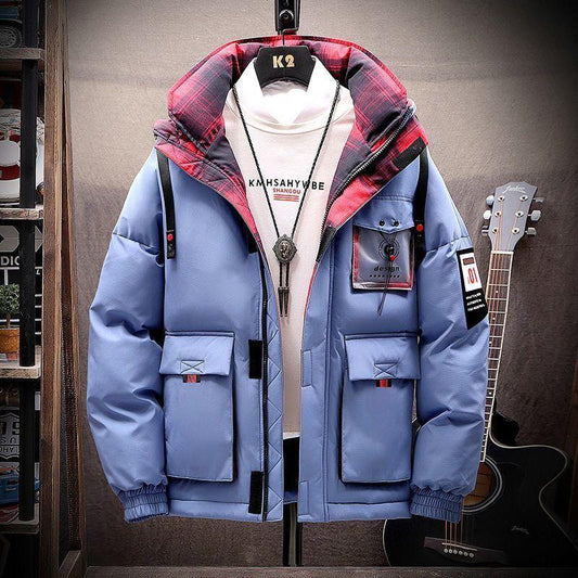 Winter Coat Men's Short Warm Thick Coat Fashionable Handsome Casual Down Jacket