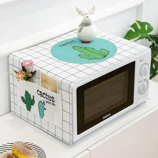 Microwave Oven Cover Dust Cover Oven Cover Cloth Oil-proof Cover Waterproof Household Dust-proof Cloth Refrigerator Dust-proof Cover Towel