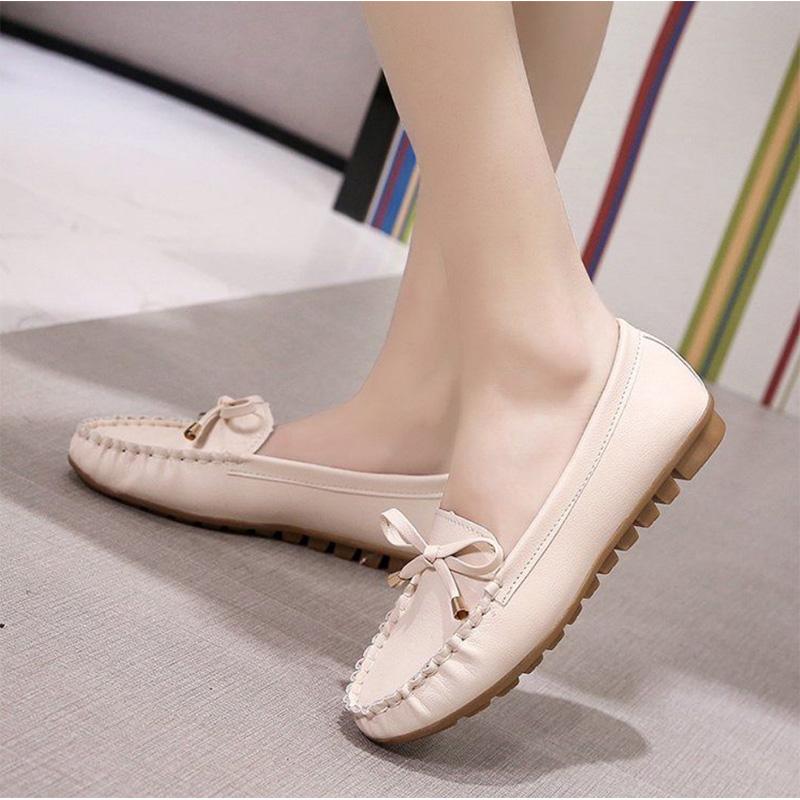 Peas Shoes Women's All-match Soft-soled Pregnant Women's Flat Shoes Casual Shoes White Nurse Shoes