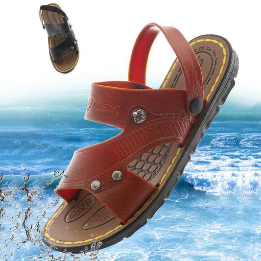 Clearance Men's Summer Sandals Men's Breathable Non-slip Beach Shoes Wear-resistant Soft Bottom Dual-purpose Sandals and Slippers