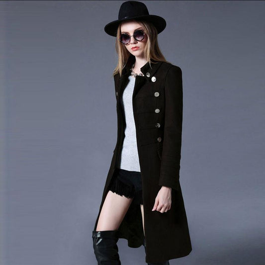 Long-sleeved Windbreaker Trend Wild Woolen Coat Spring and Autumn Large Size Woman's Clothing