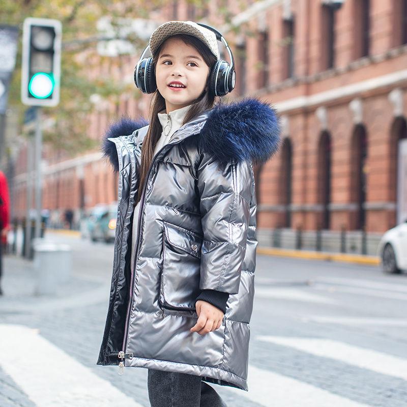 Winter Coats Girls Clothes Snowsuit Jacket Waterproof Outdoor Hooded Down Jacket Boys Kids Parka with Fur Collar Outwear4-13 Years