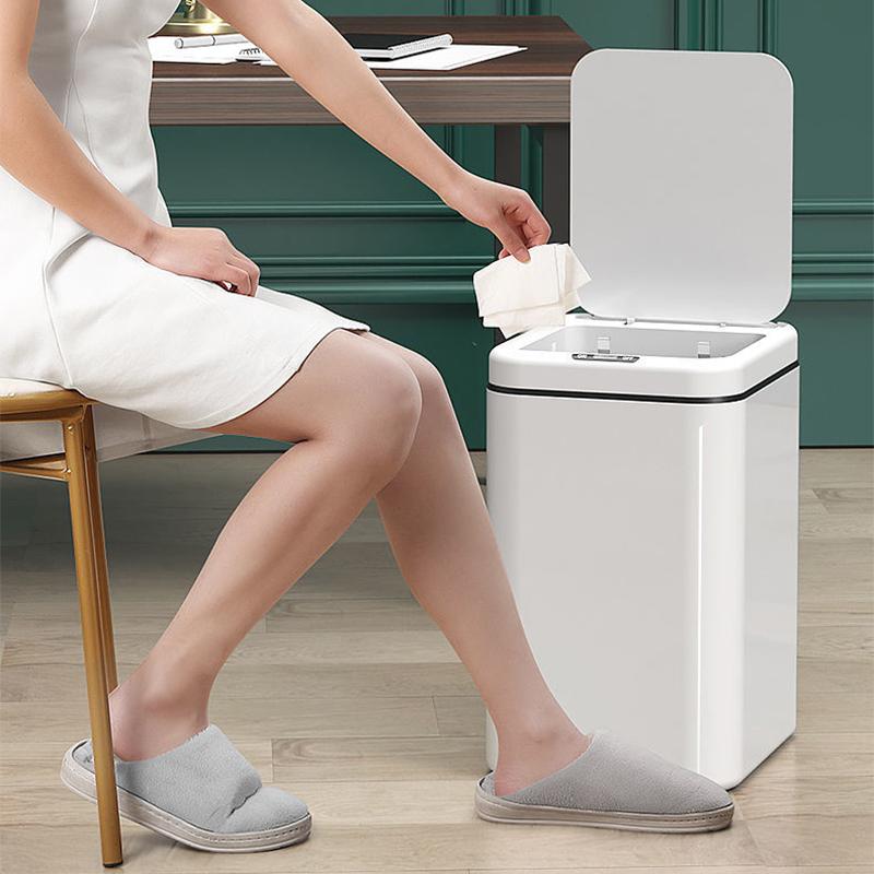 Smart Trash Can with LED Induction Type Household Bedroom Net Red Living Room Kitchen Toilet Bathroom Deodorant Automatic