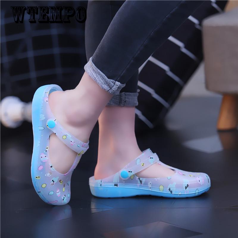 New Summer Print Female Beach Shoes Female Slippers Summer Hole Shoes Women's Shoes