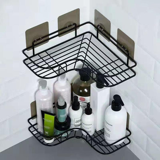 2Pcs Bathroom Vanity Rack  Toilet Tripod Wall Hanging Kitchen Storage Rack Household Rack Cosmetic Rack Corner Seasoning Bottle Rack Organizer