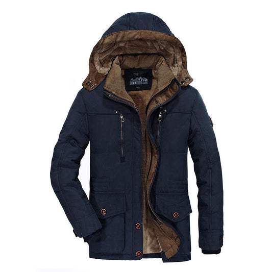 Down Jacket Trend Leisure Men's Clothes Winter Medium and Long Section Cotton Clothing Large Size