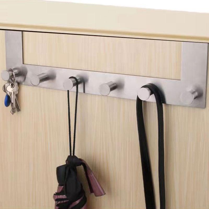 4/6 Hooks Towel Rail Refrigerator Towel Hanger Coat Hook Non-marking Hook Clothes Hang Wall Hook Kitchen Cabinets Organization Tool Organizer