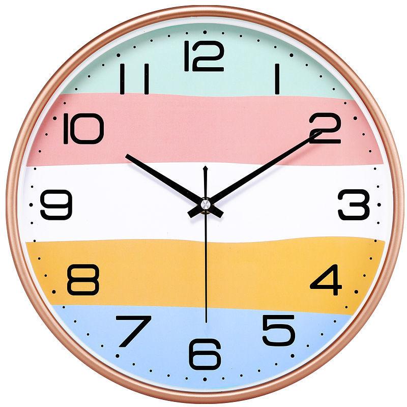 Punch-free Nordic Wall Clock Living Room Clock Modern Minimalist Atmosphere Creative Fashion Ultra-quiet Bedroom Clock Home