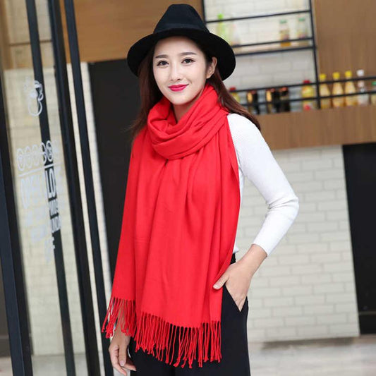 Women Scarf Cashmere Scarves Ladies Thicken Shawl Wrap Autumn Winter Pashmina Unisex Scarf