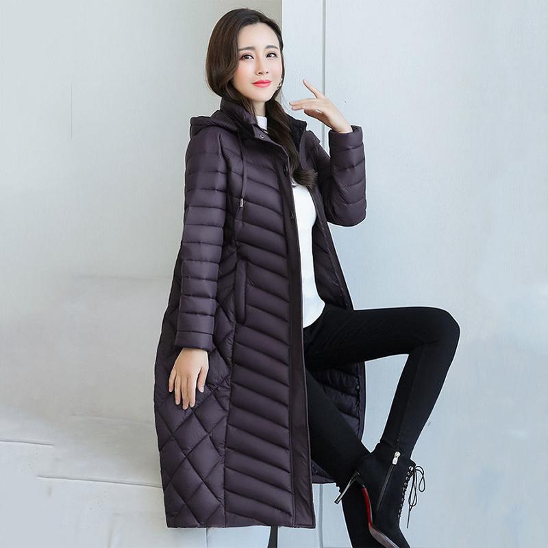 Women's Mid-length Down Jacket Winter Korean Loose Cotton Clothes Casual Hooded Padded Jacket Quilted Jacket