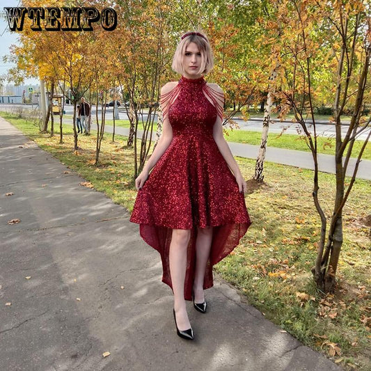 Sexy Evening Dress Women Banquet High-end Atmosphere Sequined Dress Long Aura Queen