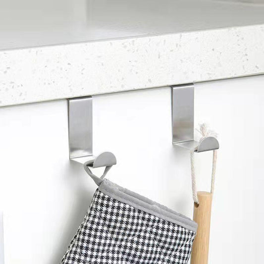 2/6/10/20Pcs Stainless Steel Z-shaped Door Rear Hook Coat Rack Refrigerator Towel Hanging Shelf Organizer Non-marking Hook Hanger Door-back Hook