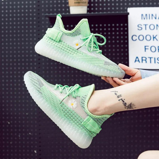 Women's Summer Coconut Shoes Female Student Casual Running Sports Dad Shoes Ins Casual Flying Woven Shoes for Girls