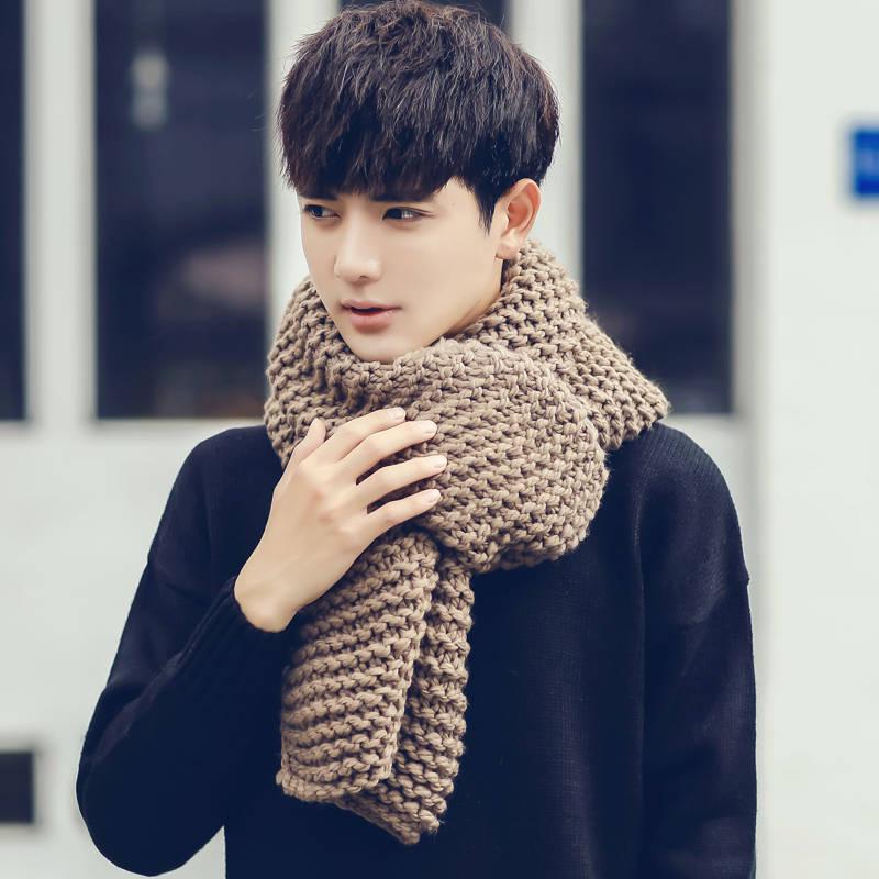 Couple Scarf Female Winter Wool Knitted Scarf Men and Women Thick Scarf Gift