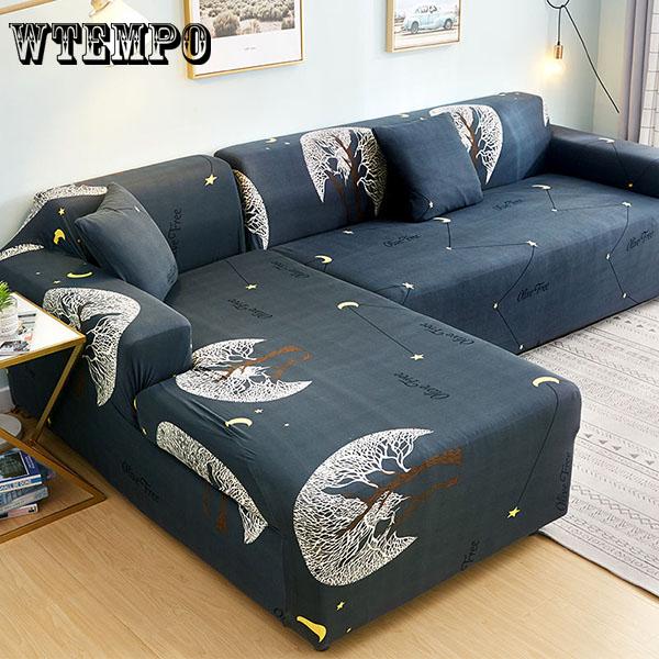 Stretch Elastic Sofa Protector Cover for Living Room Sofa Slipcover Sectional L Shape 1/2/3/4 Seater