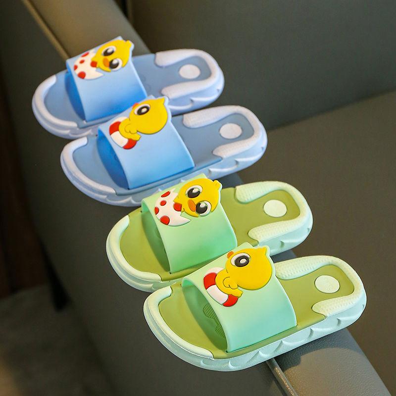 Children's Sandals Slippers Summer Boys  Girls Non-slip Soft Bottom Kids Bathroom Bath Slippers Cartoon Household Duckling Children Baby Slippers