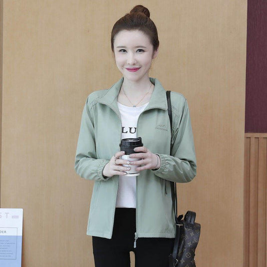 Autumn and Winter Ladies Jacket Loose and Versatile Outdoor Windbreaker Sports Jacket Mother