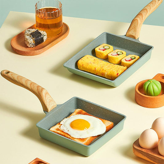 Kuali Tamagoyaki Frying Pan Square Mini Non-Stick Pan Burning Egg Roll Pan Maifan Stone Omelette Pot Home Breakfast Pan