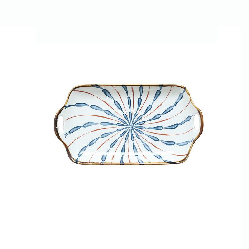 Tableware Bowl Plate Underglaze Ceramic Bowl Household Creative Rice Bowl Soup Bowl Noodle Bowl Fish Plate Rectangular Plate