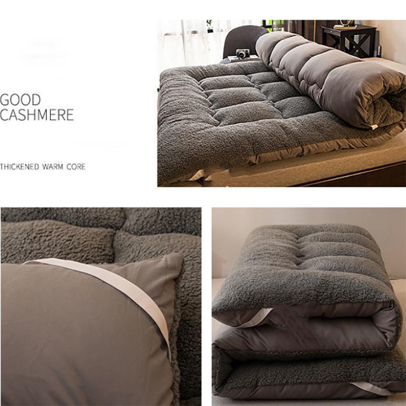 Winter Bedroom Lamb Velvet Household Sleeping Mat Comfortable Warm Bed, Student Dormitory Thick Cushion