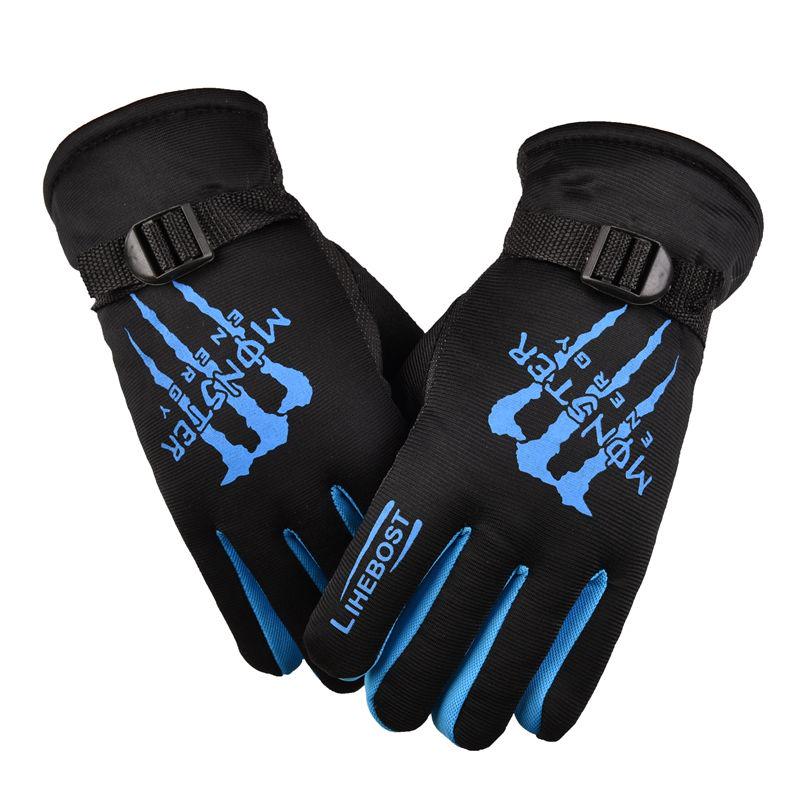 Plush Cotton gloves Windproof gloves Winter Warm Leather gloves Thick gloves Man fashion gloves