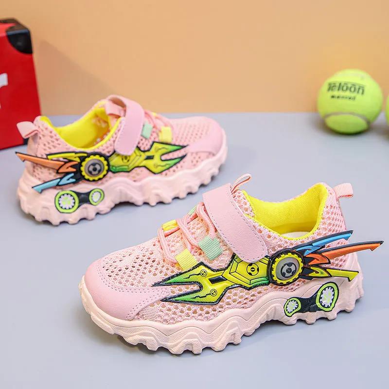 Spring and Summer Wave Bottom Children's Sneakers Casual Net Shoes Children's Sports Shoes Breathable Cartoon Children's Shoes