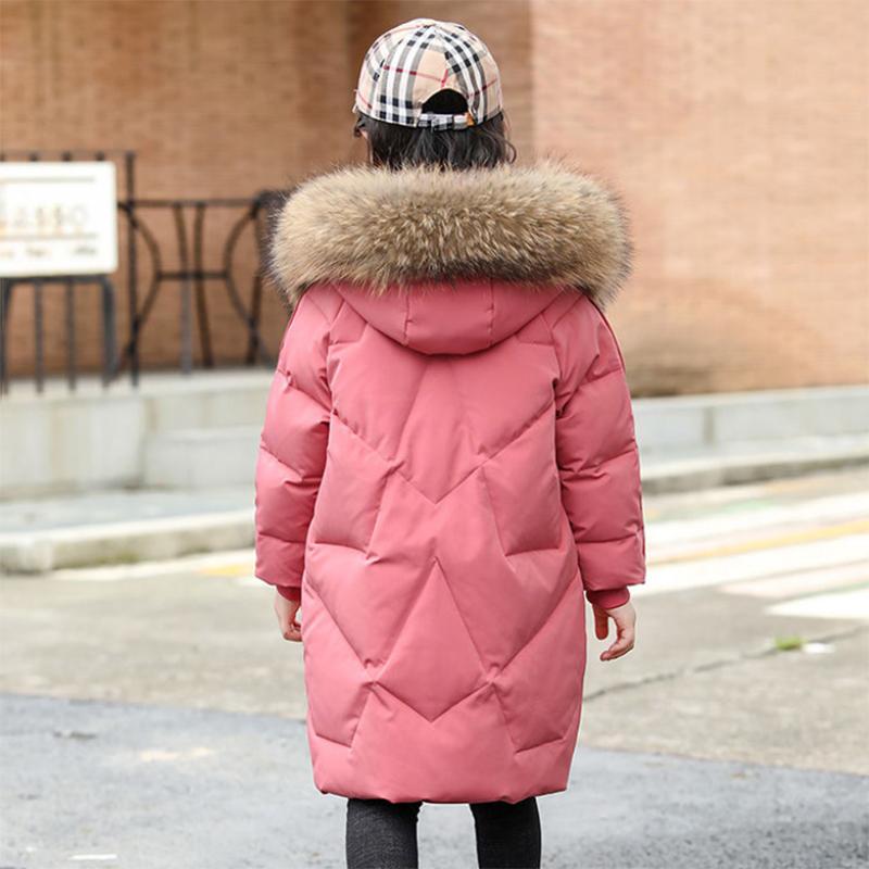 Girls' Down Jackets, Winter Jackets, Children's Clothing Jackets, 4-13 Years Old Thick Warm Clothes, Children's Fur Coats, Girls Cotton Parka Coats