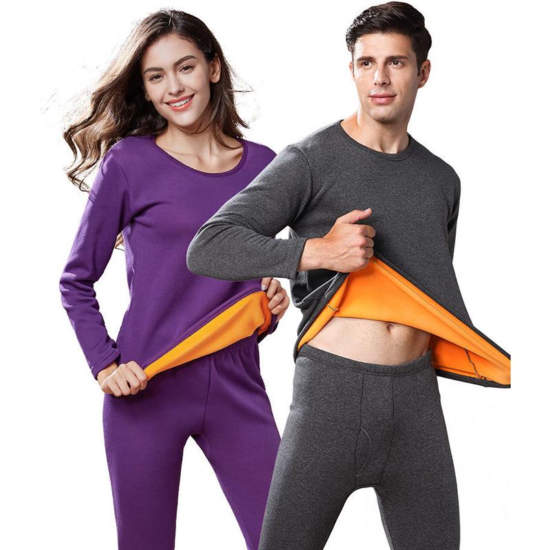 Men Winter Autumn Plus Velvet Thicken Thermal Underwear Tight Suit High Elasticity Soft Lining O-neck Pajamas Spring Long Sleeve Clothes Breathable