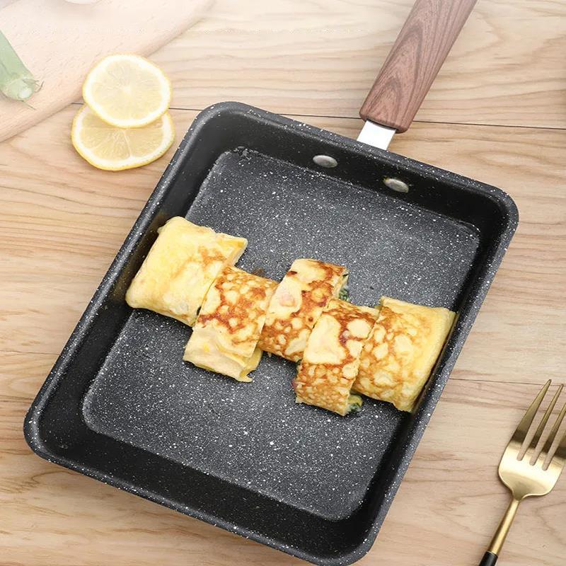 Japanese Style Tamagoyaki Square Pan Non-stick Thick Egg Burnt Household Omelet Breakfast Pan Maifan Stone Small Frying Pan