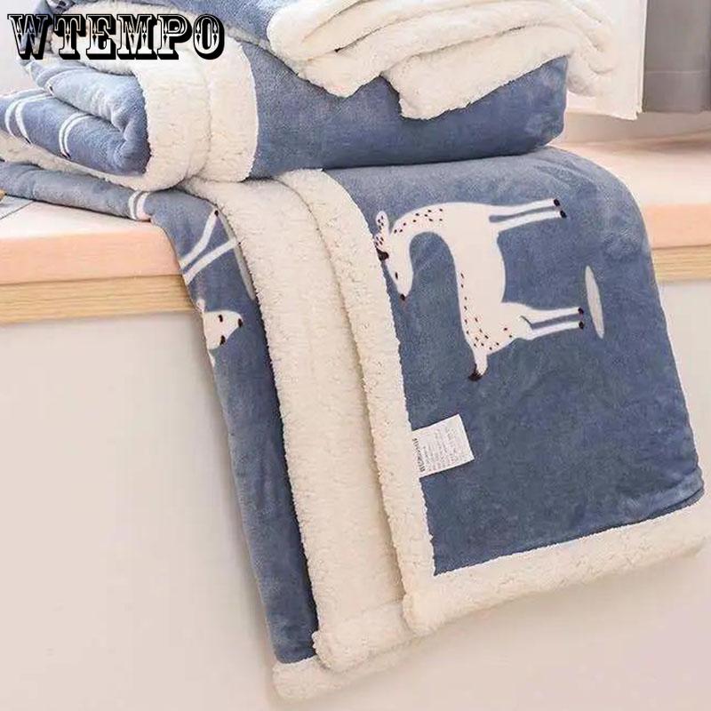 Winter Thick Double Layer Lamb Wool Multifunctional Blanket Duvet Cover Blanket Single Sheet Flannel Duvet Cover Warm Travel Blanket Zipper Bedspread