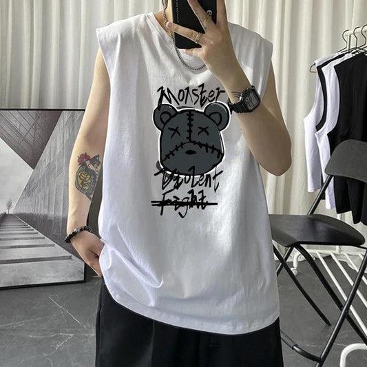 Men's Sports Vest New Summer Sleeveless T-shirt Fashion Trend Loose Youth Clothes