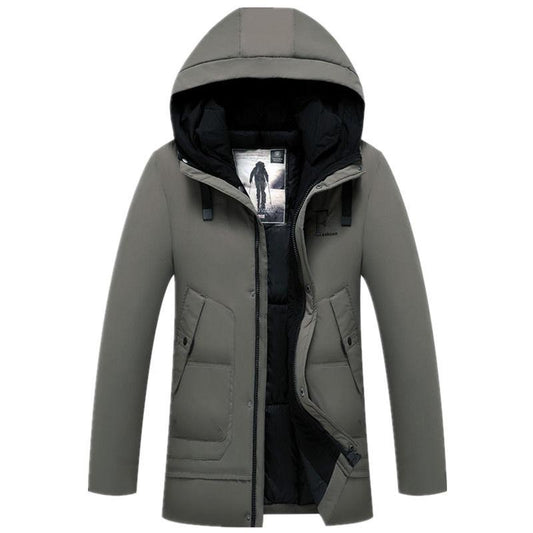 Large Size Down Jacket Outdoor Leisure Men's Clothes Winter Medium and Long Section Cotton Clothing