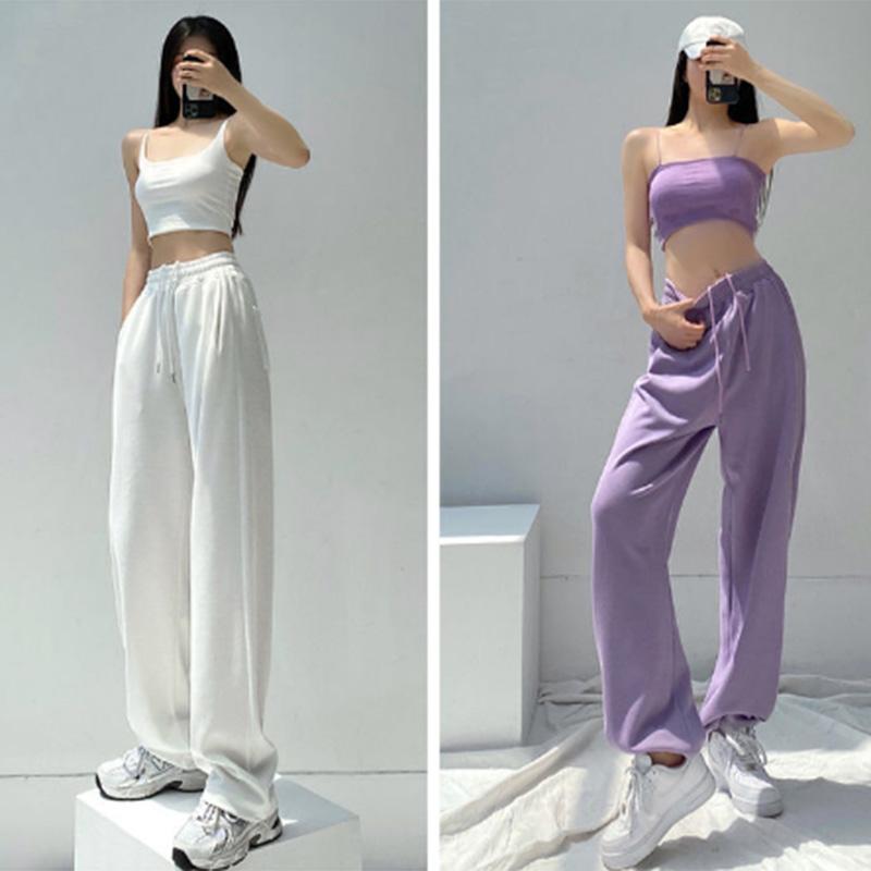 Sweatpants Women's Loose Thin Section Purple Drawstring Thin Leggings Casual Straight Leggings Sweatpants Ins Tide