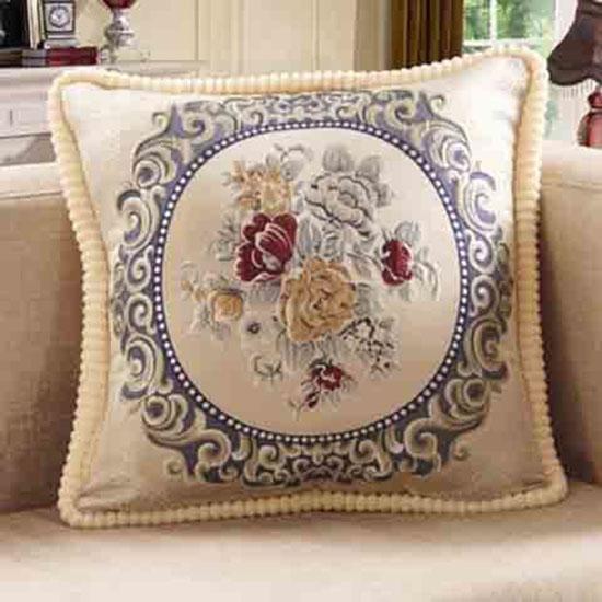 Washable Cushion Covers  European-style Printed Sofa Pillowcase Cover for  Living Room Car Pillow Cushion Lumbar Support Cover Removable