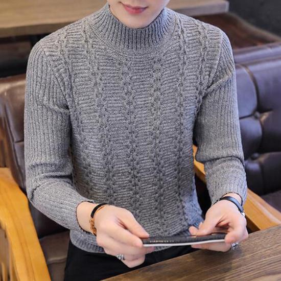 Cashmere Sweater Men Brand Clothing 2019 Autumn Winter Slim Warm Sweaters Turleneck Pullover Men Top