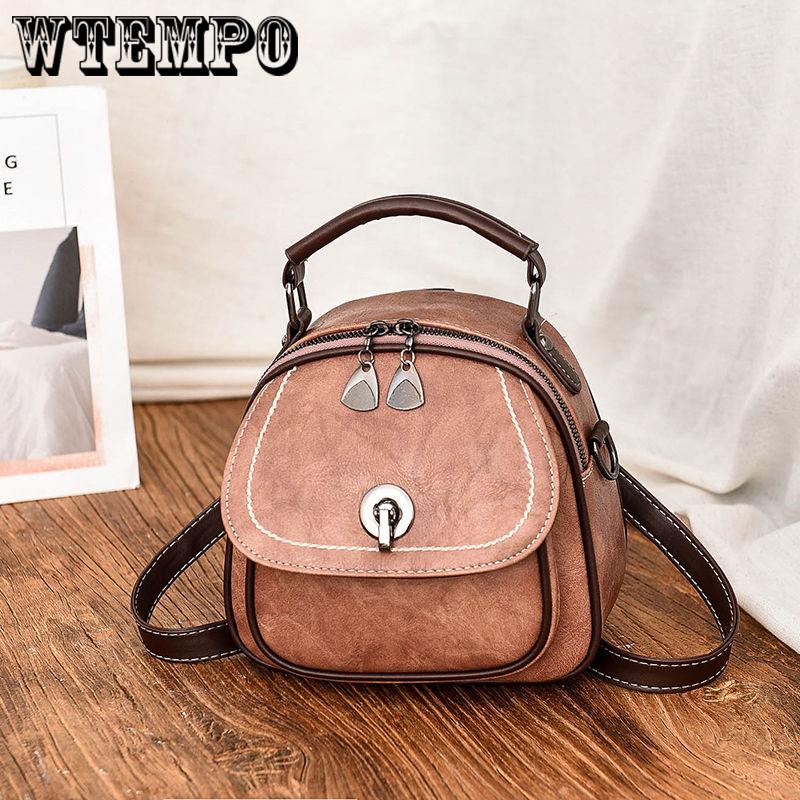 Women Backpack Leather School Bags for Teenager  Female Preppy Style Small Backpack