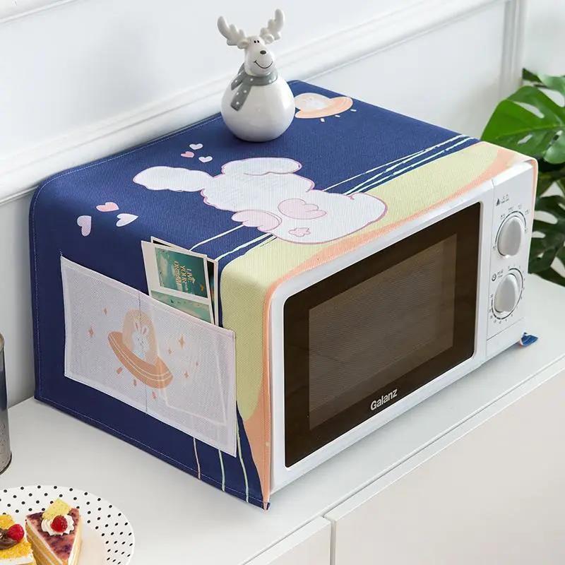 Microwave Oven Cover Dust Cover Oven Cover Cloth Oil-proof Cover Waterproof Household Dust Cover Towel 35*100cm