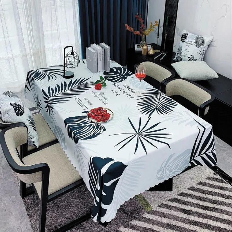 Tablecloth Waterproof and Oilproof Tablecloth Disposable Modern Rectangular Coffee Table Cloth Home Decoration Fabric