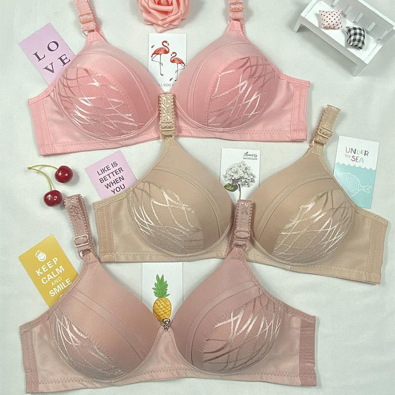 Women's Underwear Thin Sexy Gathered Anti-sagging Large Size Bra No Steel Ring Breathable and Soft