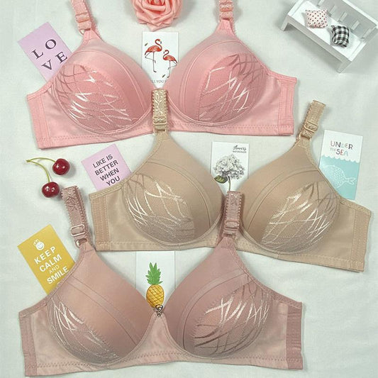 Women's Underwear Thin Sexy Gathered Anti-sagging Large Size Bra No Steel Ring Breathable and Soft