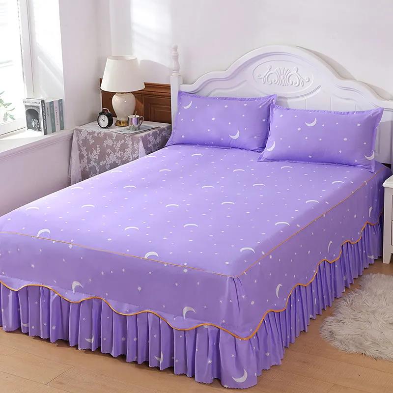 Bedroom Household Single-piece Sanding Bed Skirt Korean Version of One-piece Bed Skirt Bed Cover Simmons Protective Cover Can Not Afford The Ball